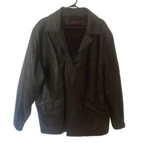 Vintage Men's Black Lambskin Leather Jacket Large